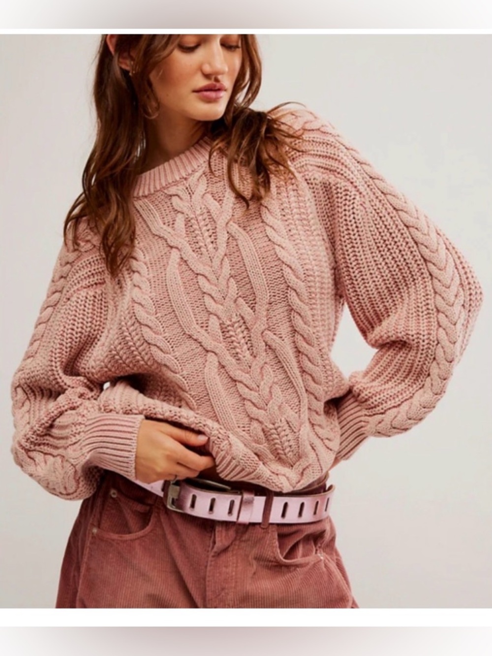 Free People Frankie Cable Sweater